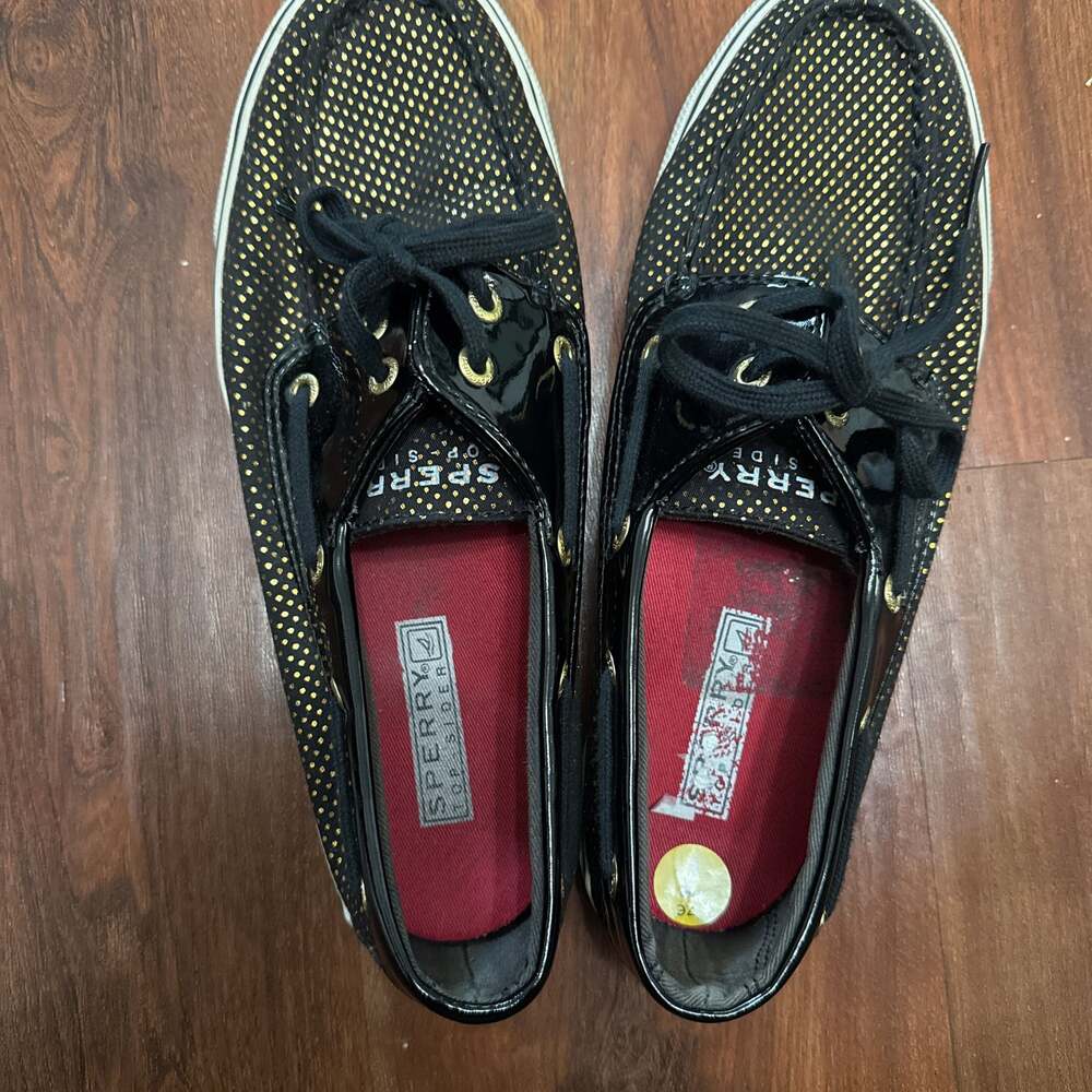 Sperry Top-Sider Bahama Black Sequin Canvas Boat Shoes